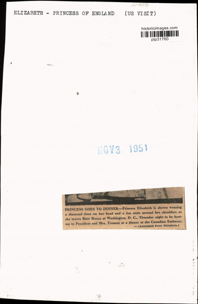 1951 Press Photo Princess Elizabeth leaves Blair House in Washington, D.C.