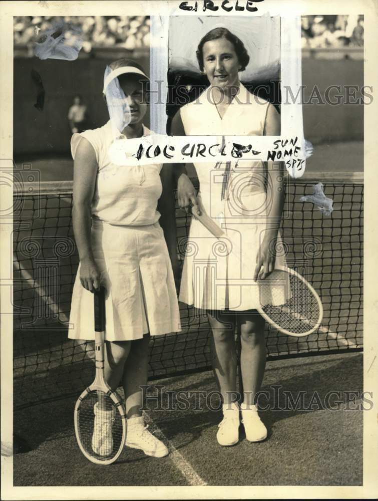 1933 Press Photo Tennis players Ethel Burkhardt Arnold and Dorothy Round- Historic Images