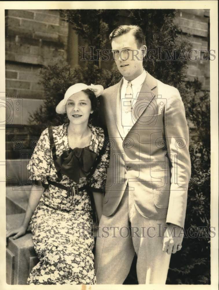 1934 Press Photo Cornelius McGillicudy Jr. and wife Susan Sheppard - pis00186- Historic Images
