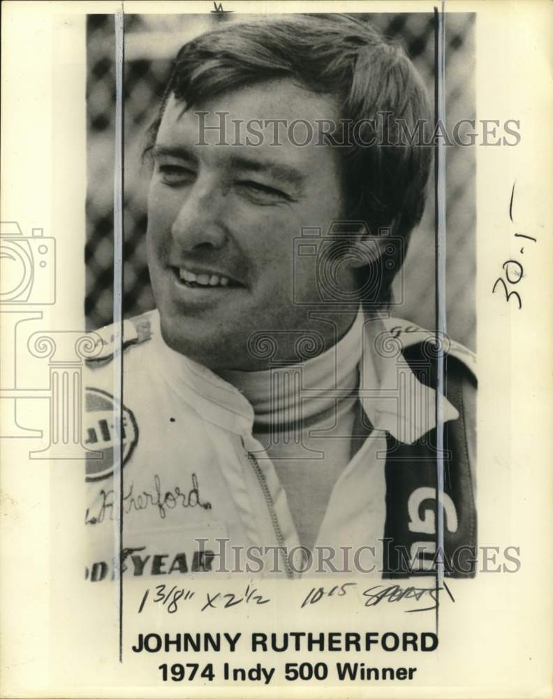 1976 Press Photo Indy 500 champion race driver Johnny Rutherford - pis00240- Historic Images