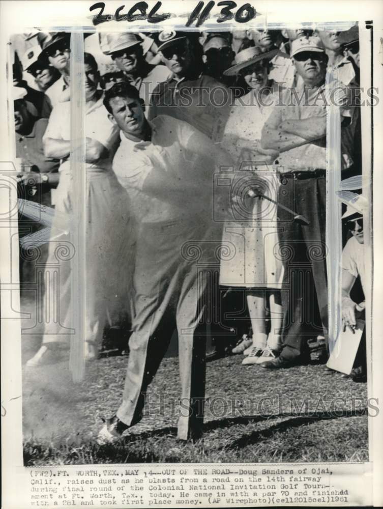1961 Press Photo Golfer Doug Sanders plays the Colonial in Fort Worth, Texas- Historic Images