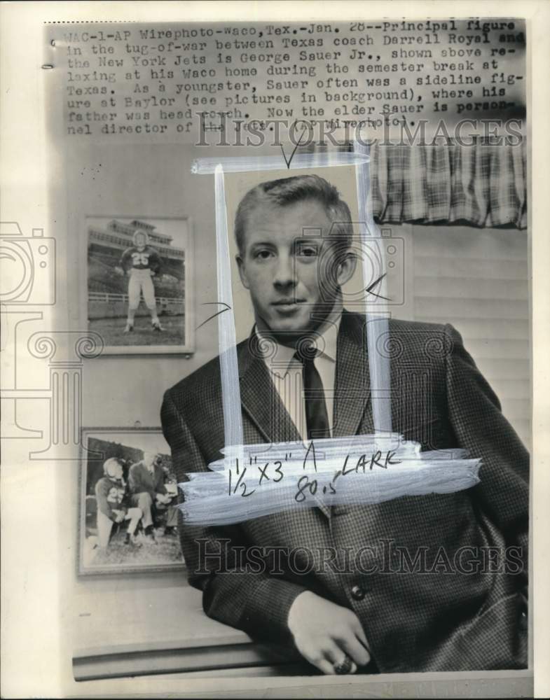1965 Press Photo Football player George Sauer Jr. - pis00372- Historic Images
