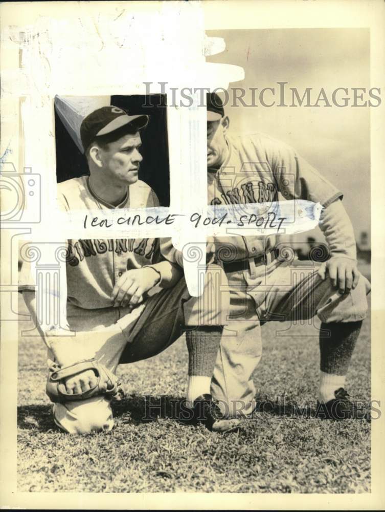 1938 Press Photo Baseball player Lefty Grissom and Reds manager Bill McKechnie- Historic Images