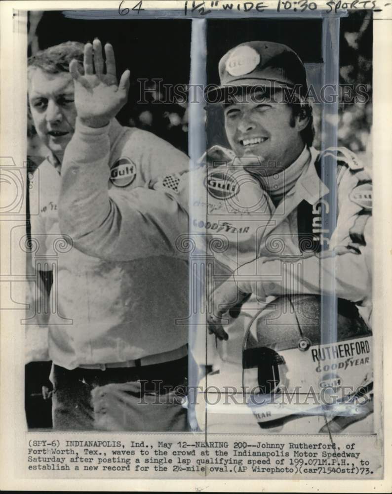 1973 Press Photo Indy 500 race driver Johnny Rutherford - pis00547- Historic Images