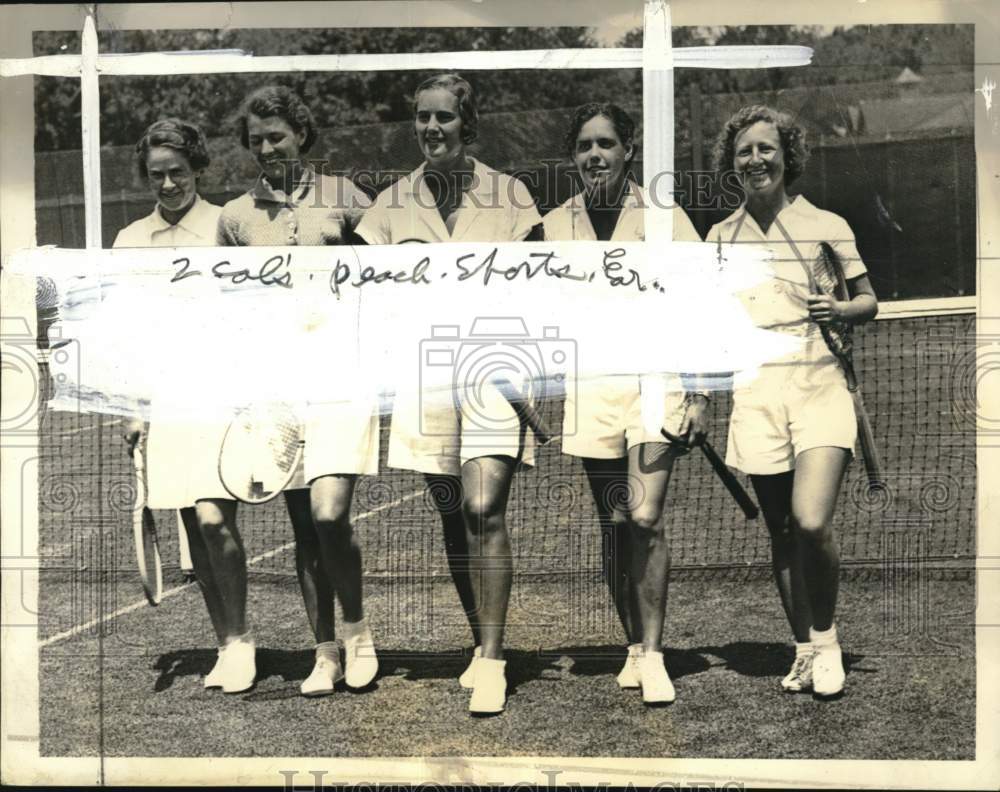 1934 Press Photo Seabright, New Jersey Invitational Tennis Tournament Players- Historic Images