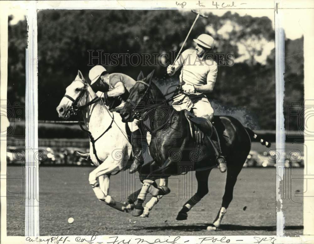 1939 Press Photo Major John Smith, Lloyd Dinkelspiel Play Polo In San Francisco- Historic Images