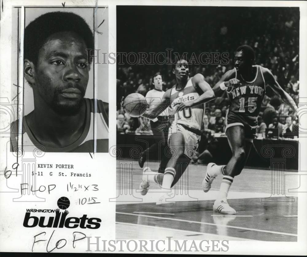 1975 Press Photo Washington Bullets Basketball Guard Kevin Porter Of St. Francis- Historic Images