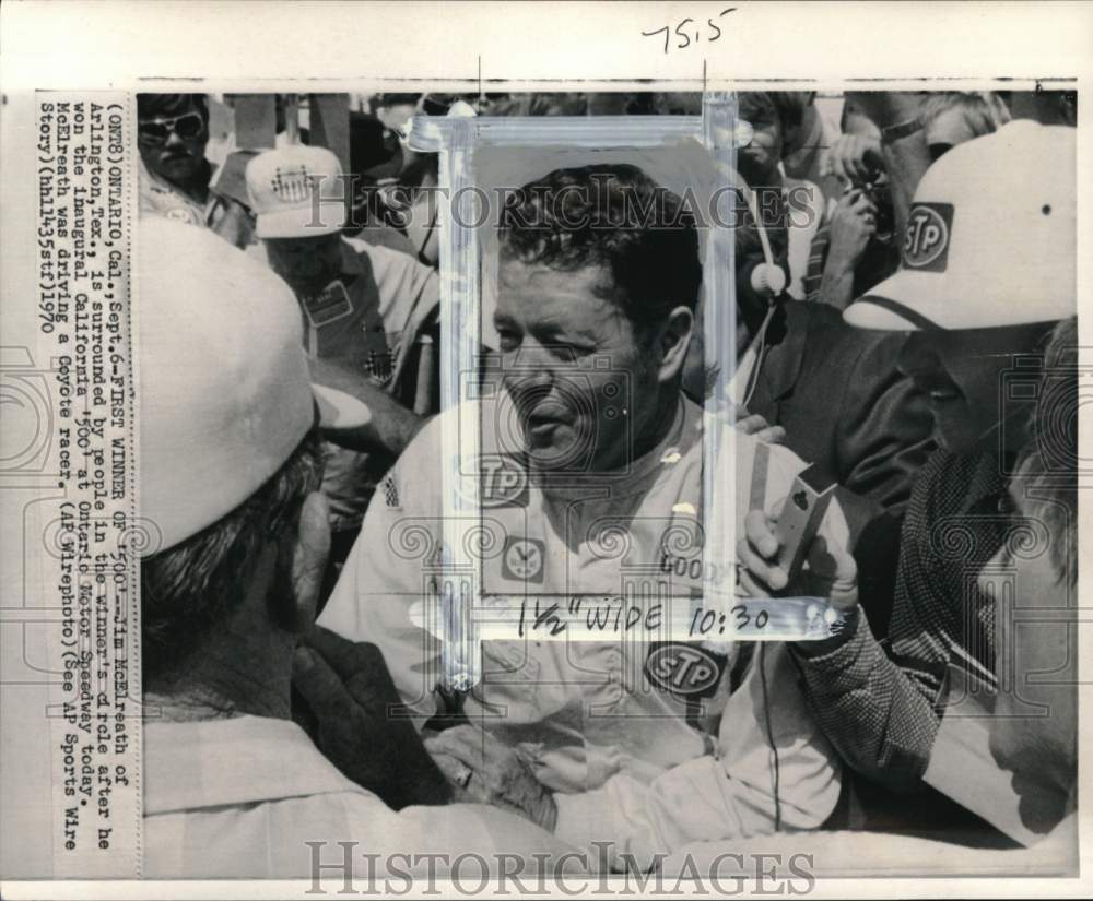 1970 Press Photo Auto racer Jim McElreath wins California 500, Ontario Speedway- Historic Images
