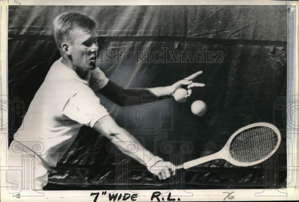 1966 Press Photo Tennis player Dennis Ralston during match, Forest Hill, NY- Historic Images
