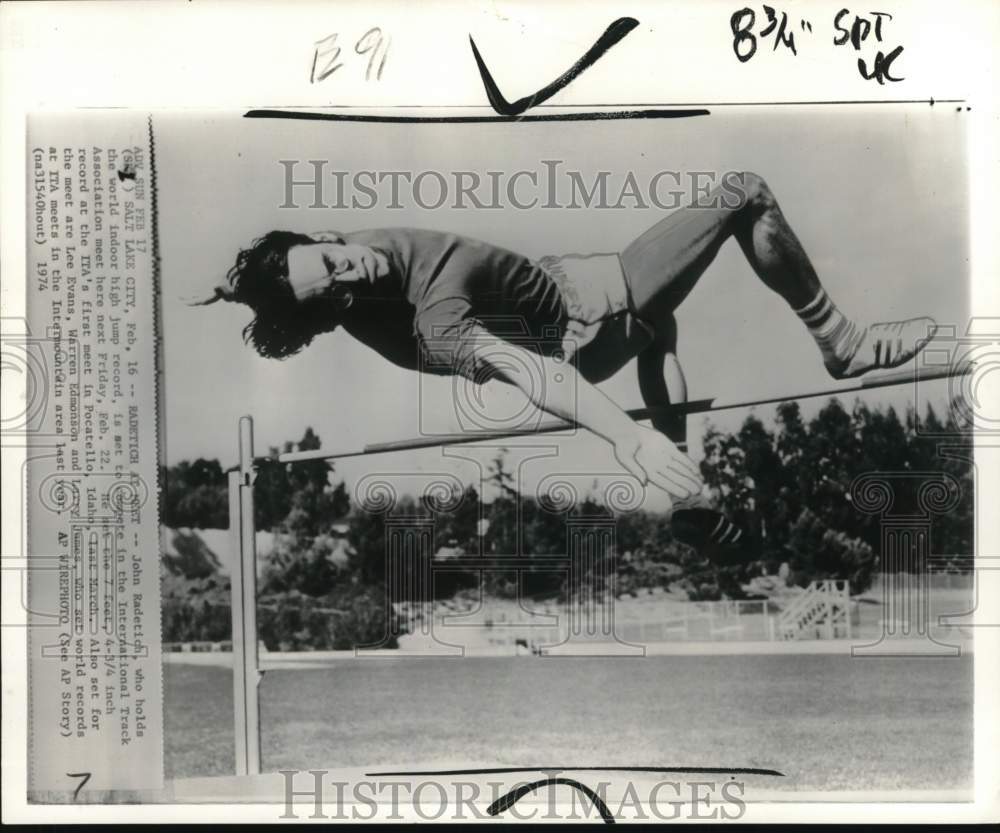 1974 Press Photo High jump record holder John Radetich in Utah - pis01197- Historic Images