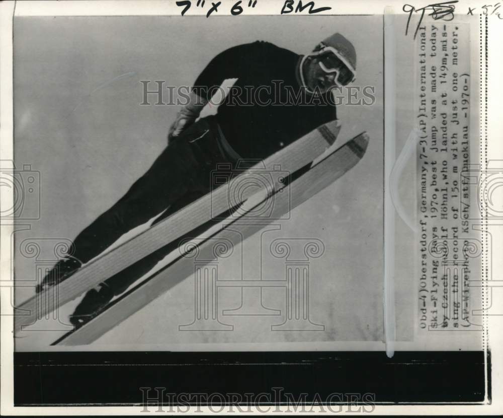 1970 Press Photo Czechoslovakia Skier Rudolf HÃƒÆ’Ã‚Â¶hnl, Oberstdorf, Germany- Historic Images