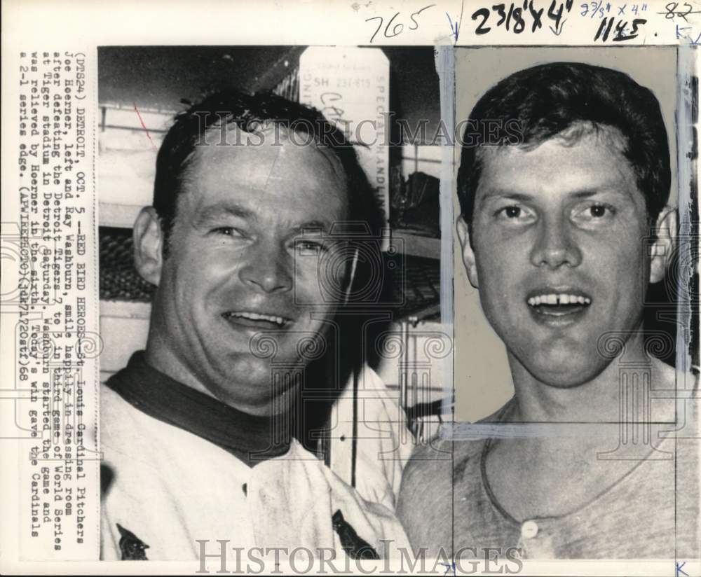 1968 Press Photo Cardinal&#39;s pitchers Joe Hoerner &amp; Ray Washburn, Michigan- Historic Images