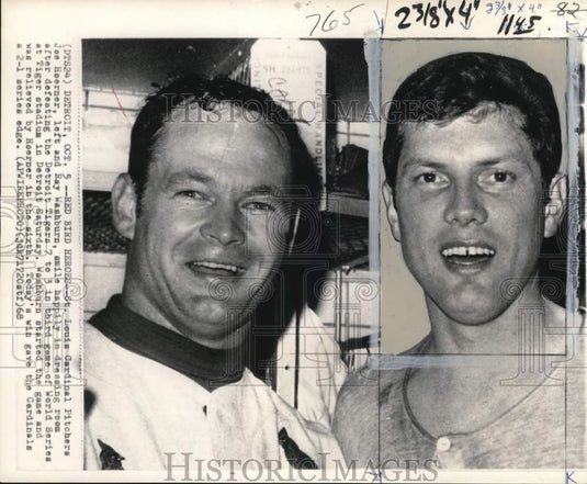 1968 Press Photo Cardinal's pitchers Joe Hoerner & Ray Washburn, Michigan- Historic Images