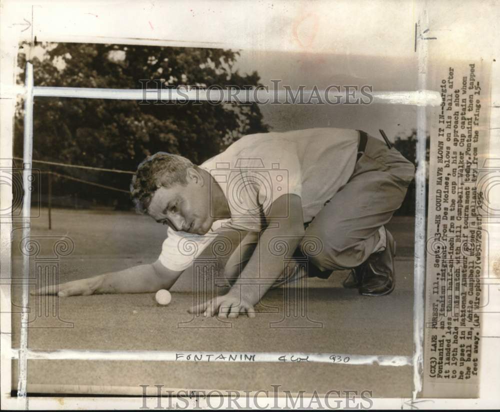 1956 Press Photo Sargio Fontanini, National Amateur golf tournament, Illinois- Historic Images
