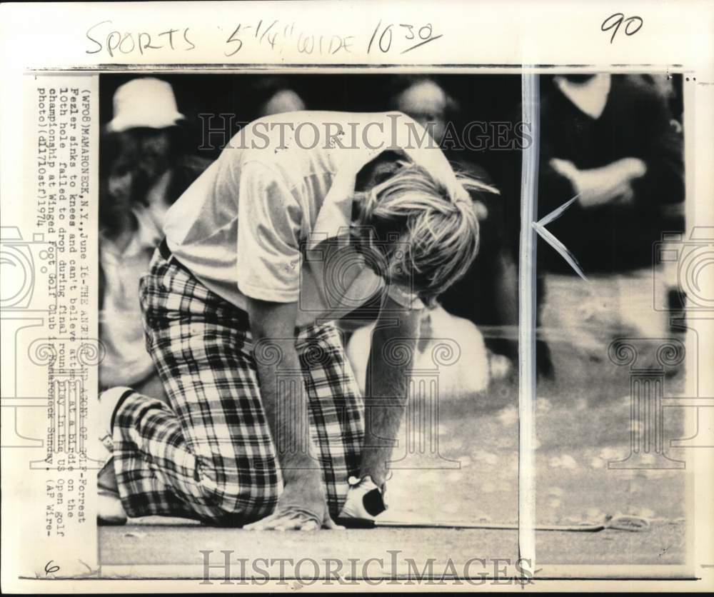1974 Press Photo Golfer Forrest Fezler, US Open golf championship, New York- Historic Images