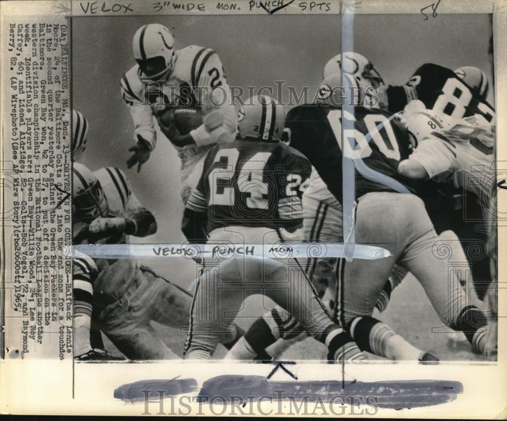1965 Press Photo Baltimore Colts vs Green Bay Packers, Football, Baltimore, MD- Historic Images