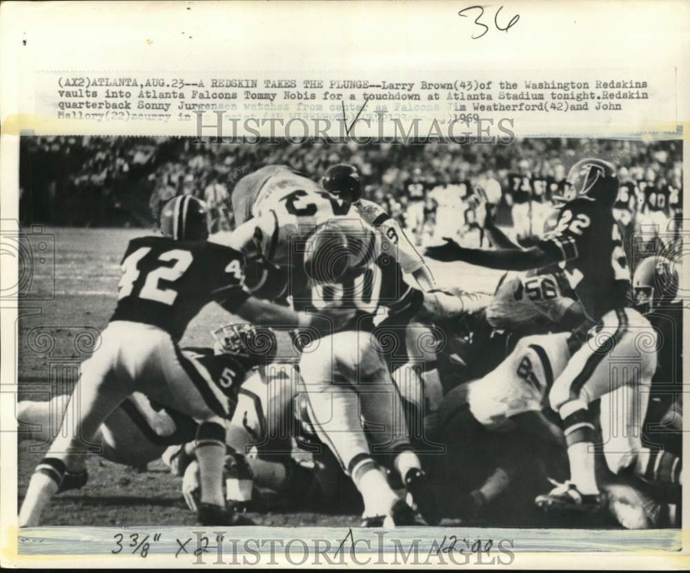 1969 Press Photo Washington Redskins vs Atlanta Falcons, Football, Atlanta, GA- Historic Images