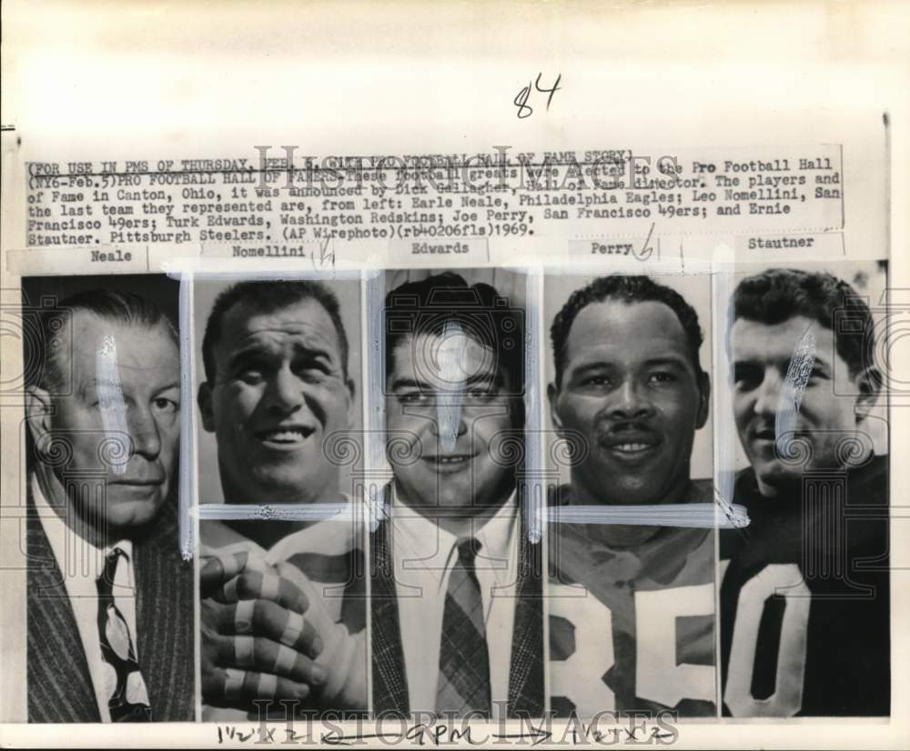 1969 Press Photo Newly elected members to the Pro Football Hall of Fame- Historic Images