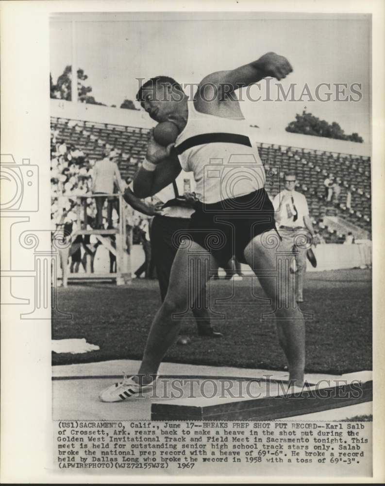 1967 Press Photo Karl Salb is making a shot, Sacramento, California - pis01459- Historic Images