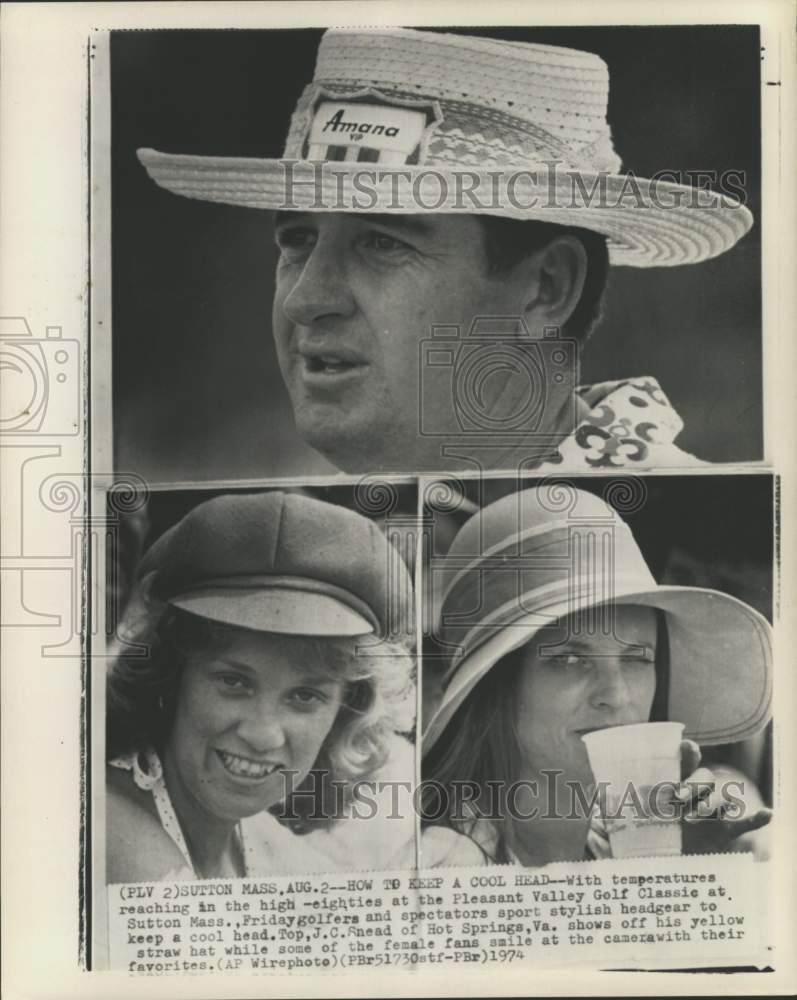 1974 Press Photo Golfer J.C Snead & spectators, Pleasant Valley Golf Classic, MA- Historic Images