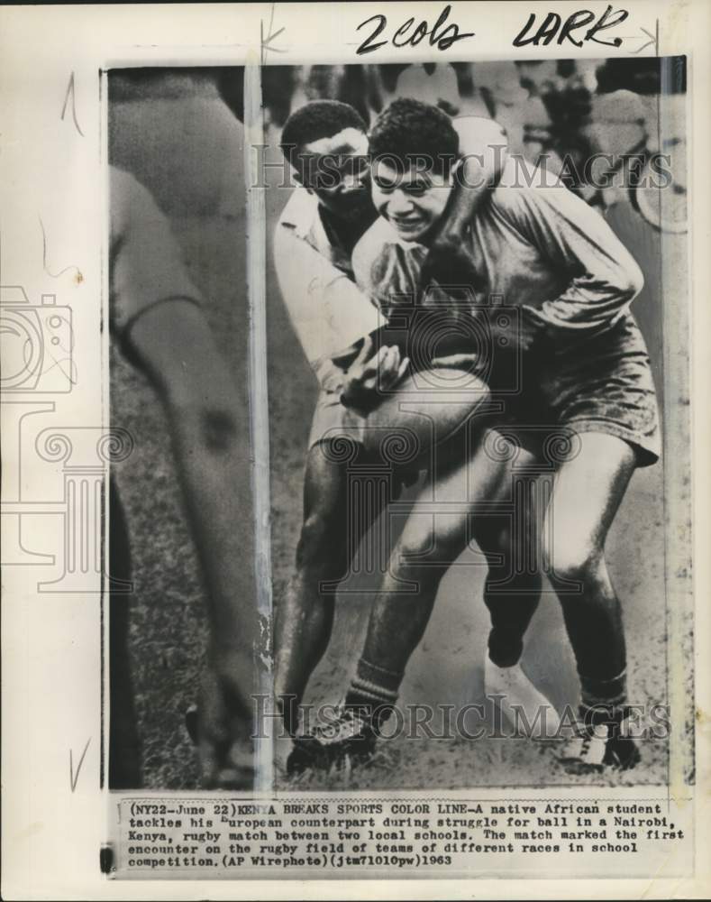 1963 Press Photo African And European School Teams Play Rugby In Nairobi Kenya- Historic Images
