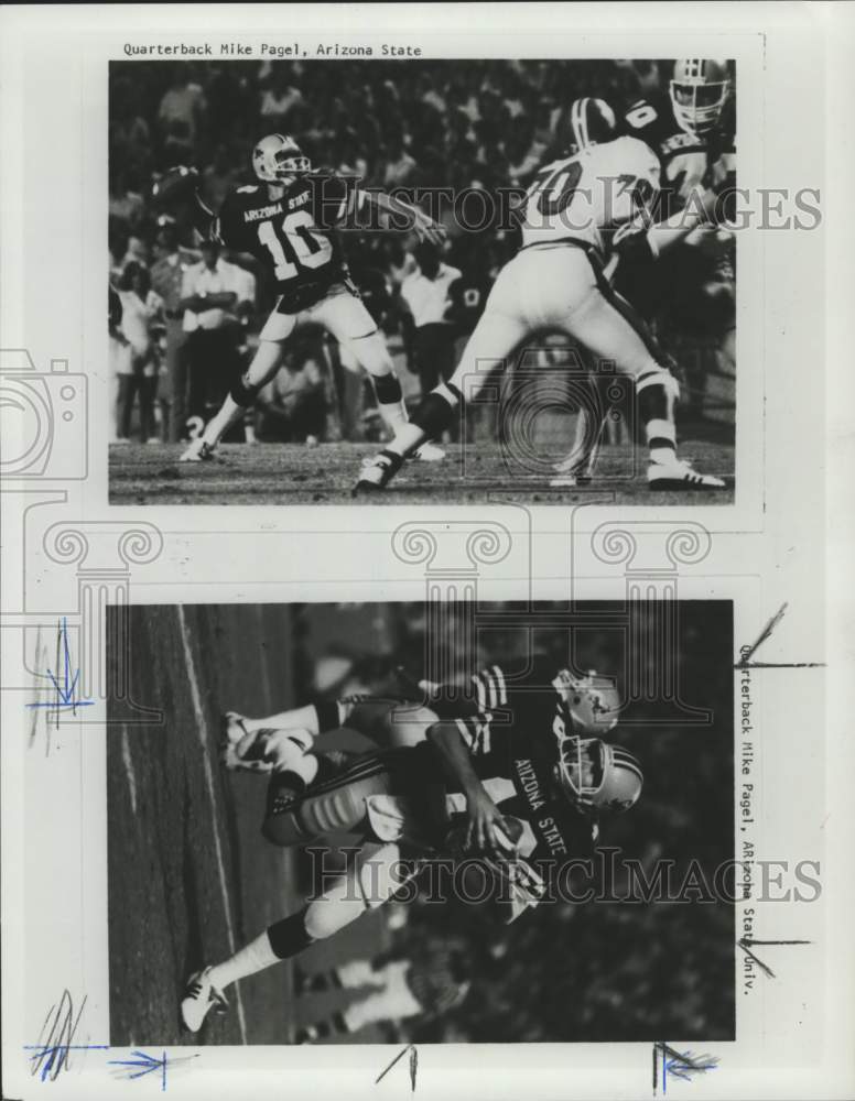 1980 Press Photo Quarterback Mike Pagel, Arizona State University Football game- Historic Images