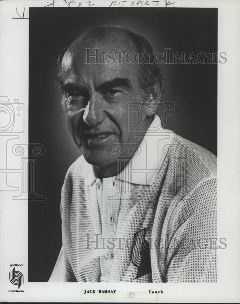 1977 Press Photo Portland Trail Blazer Coach Jack Ramsay, Basketball - pis01719- Historic Images
