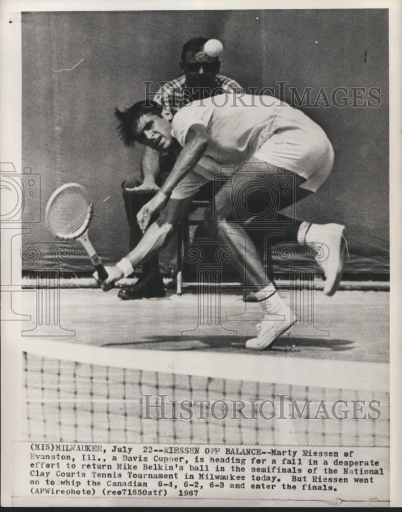 1967 Press Photo Davis Cup Tennis Player Marty Riessen At Milwaukee Tournament- Historic Images