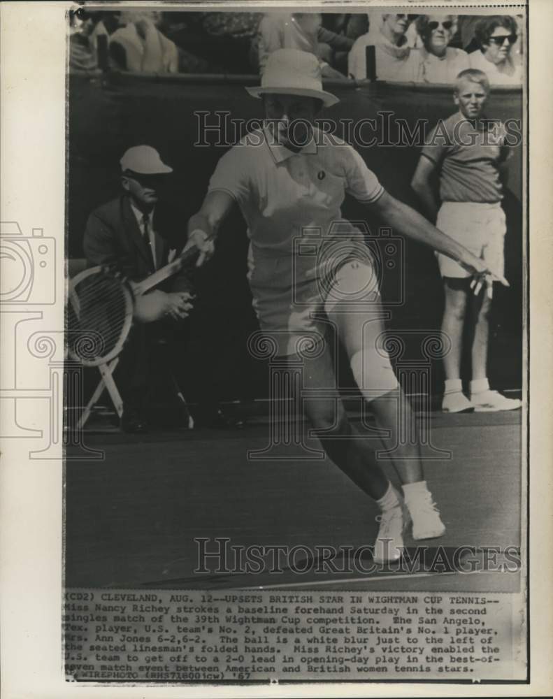 1967 Press Photo Tennis Player Nancy Wightman In Cleveland Wightman Cup Upset- Historic Images