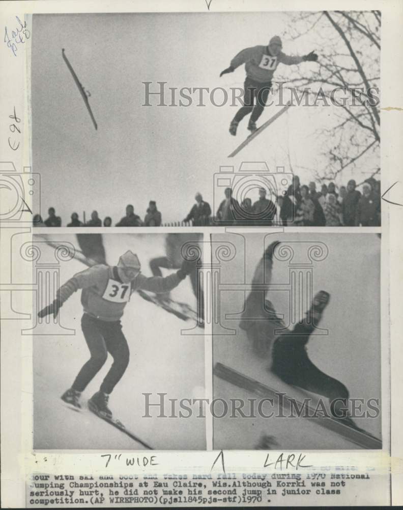1970 Press Photo Ernie Korrki, National Ski-Jumping Championships, Eau Claire- Historic Images