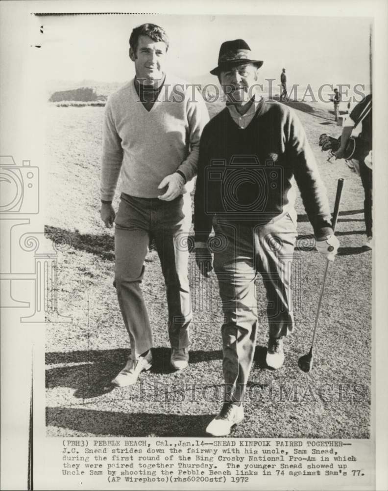 1972 Press Photo Golfers J.C. Snead, Sam Snead at Bing Crosby National Pro-Am- Historic Images