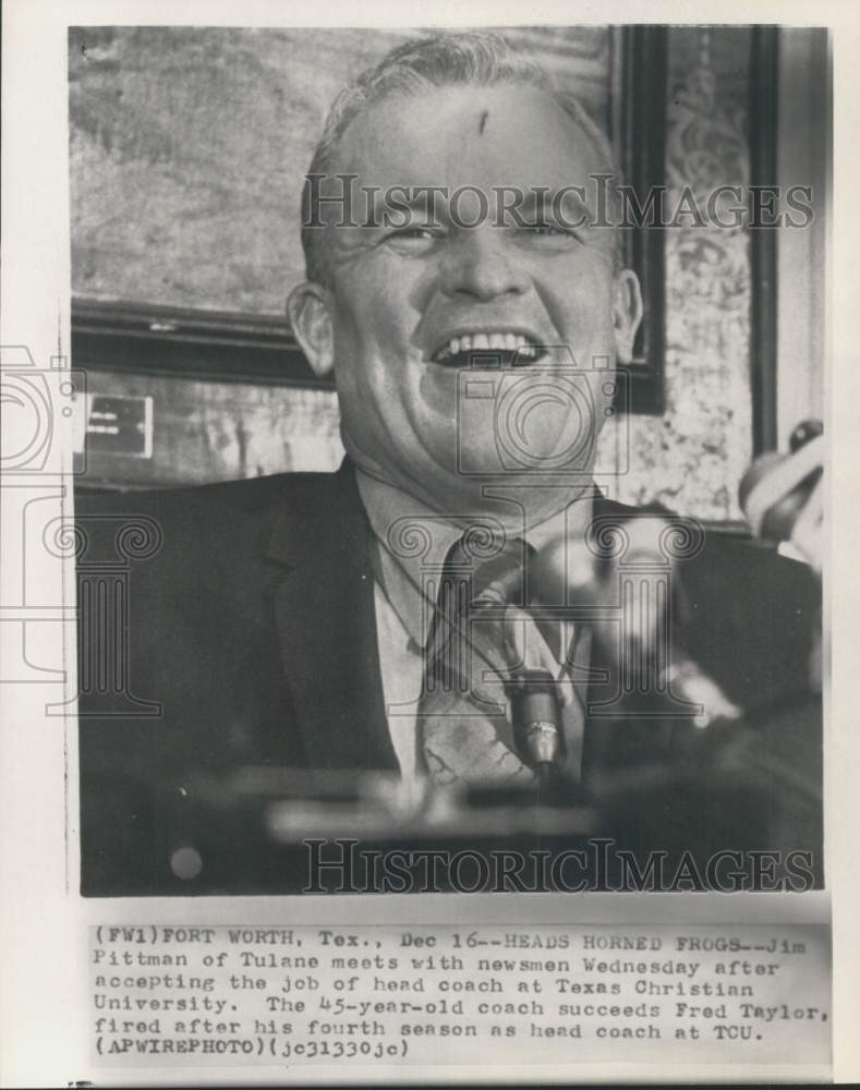 1970 Press Photo Texas Christian University head coach Jim Pittman, Texas- Historic Images