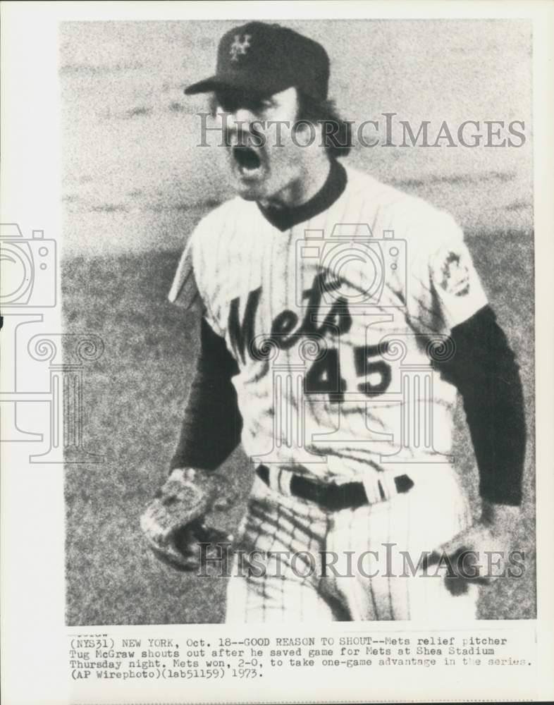 1973 Press Photo Mets&#39; baseball player Tug McGraw, New York - pis01863- Historic Images