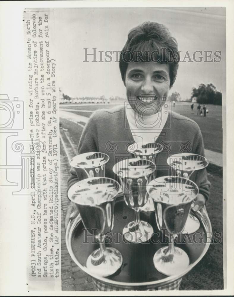 1971 Press Photo Barbara McIntire wins amateur golf championship, North Carolina- Historic Images