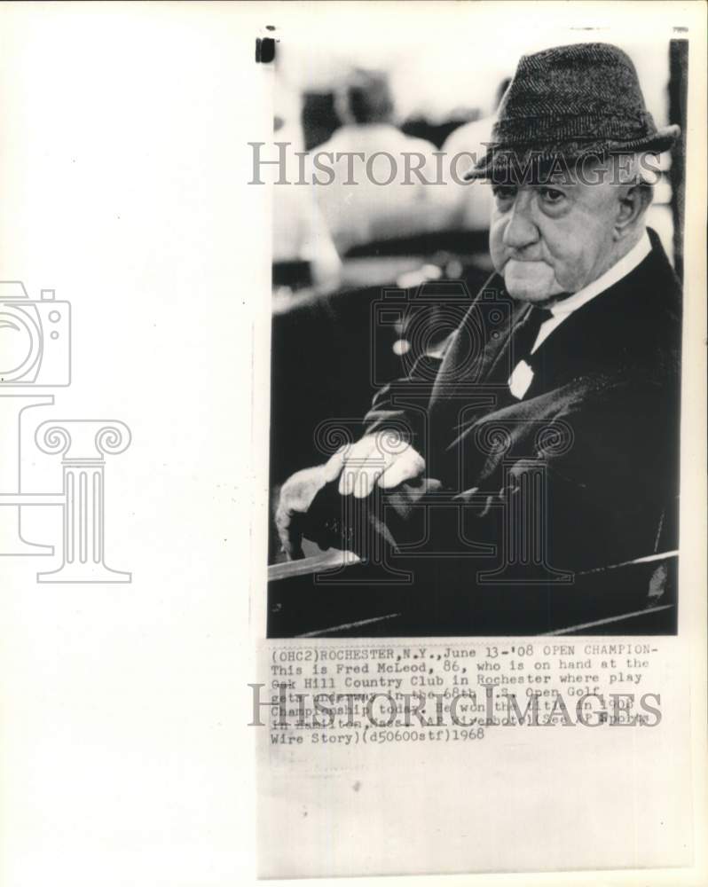 1968 Press Photo Golfer Fred McLeod, 1908 US Open winner, Rochester, New York- Historic Images