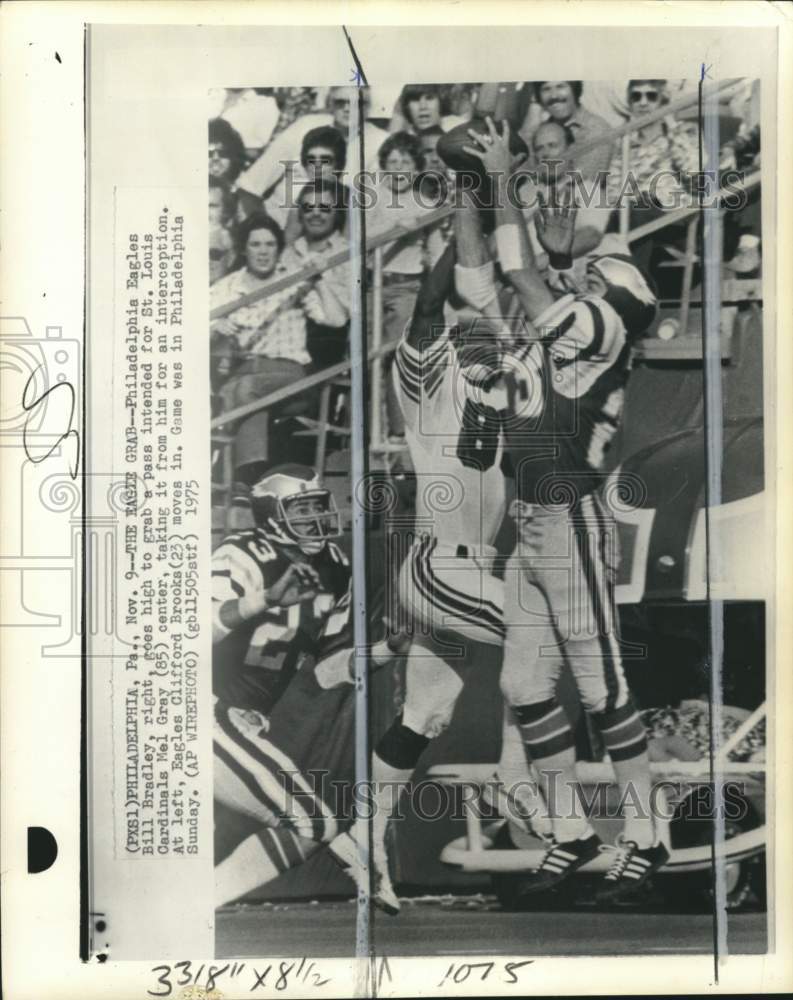 1975 Press Photo Philadelphia Eagles vs. St. Louis Cardinals Football Game- Historic Images