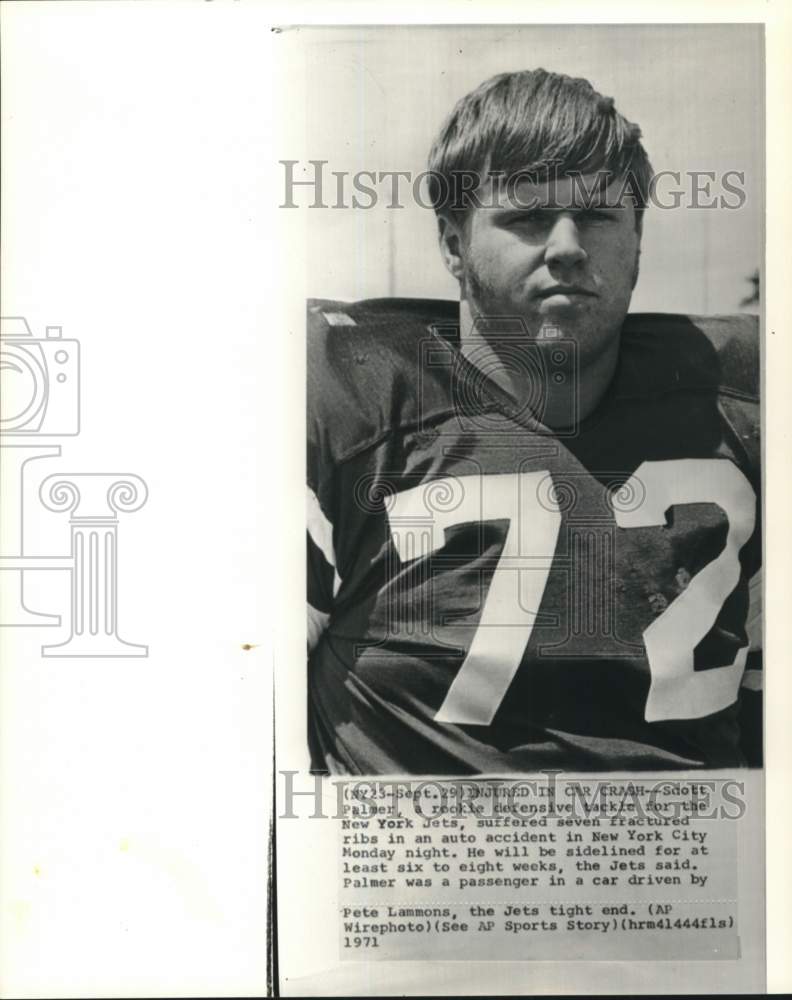 1971 Press Photo Scott Palmer, New York Jets Football Player - pis02081- Historic Images
