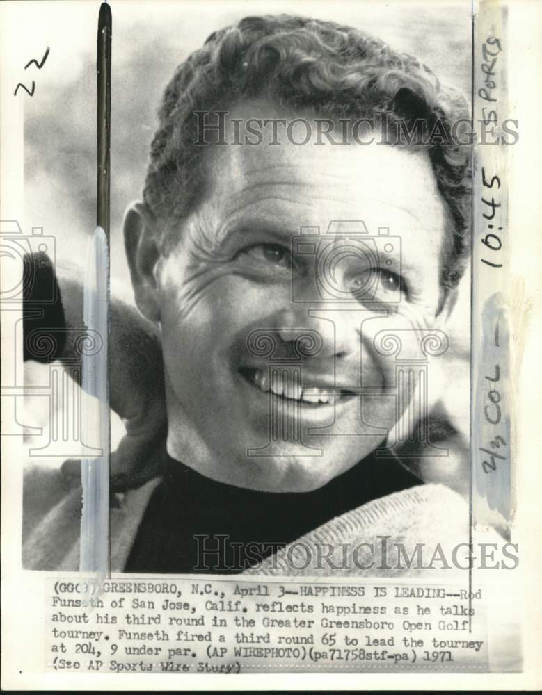 1971 Press Photo Golfer Rod Funseth at Greater Greensboro Open Tournament- Historic Images