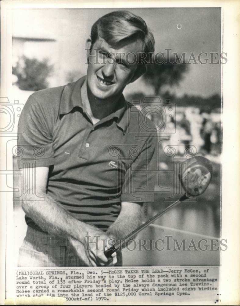 1970 Press Photo Golfer Jerry McGee at Coral Springs Open, Florida - pis02179- Historic Images