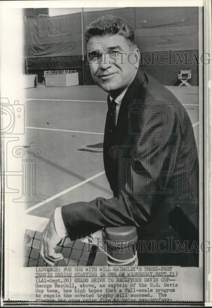 1966 Press Photo George McCall, Captain of United States Davis Cup Team- Historic Images