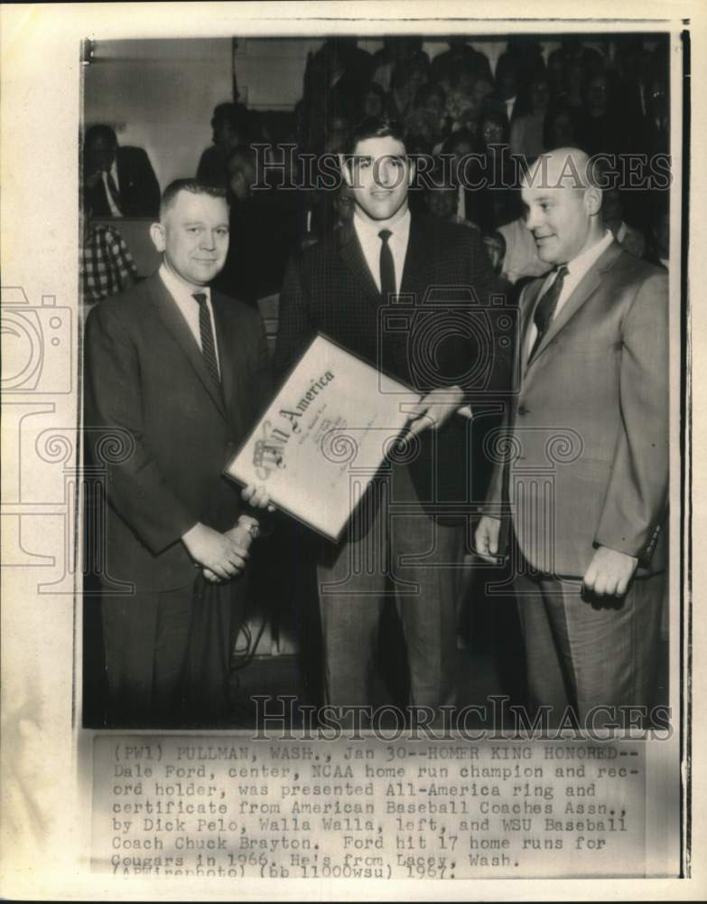 1967 Press Photo Dick Pelo, Dale Ford &amp; Chuck Brayton, Baseball, Walla Walla, WA- Historic Images