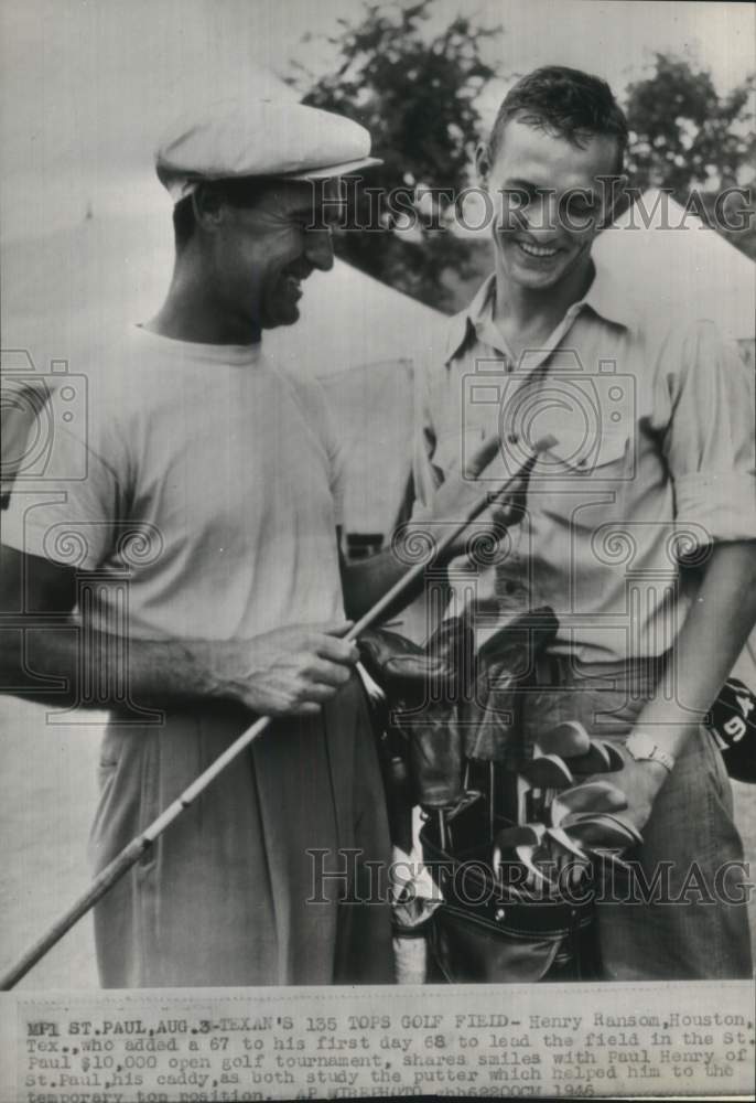 1946 Press Photo Henry Ransom & Paul Henry, Open Golf Tournament, St. Paul, MN- Historic Images