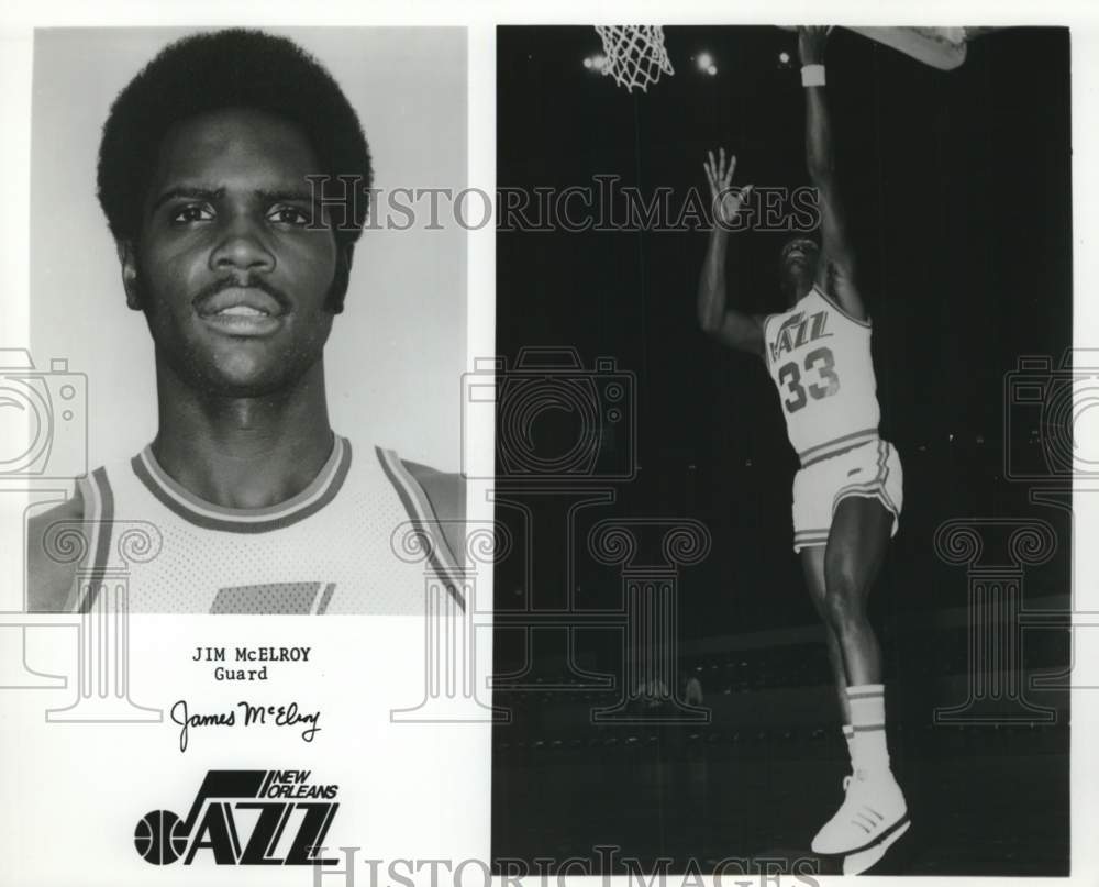 1975 Press Photo Basketball player Jim McElroy, New Orleans Jazz Guard- Historic Images