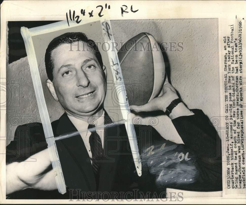 1960 Press Photo Al Sherman After Being Named New York Giants Head Coach- Historic Images