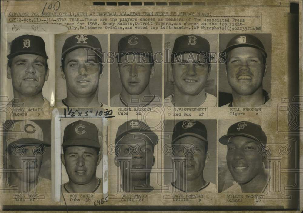 1968 Press Photo Associated Press Top Baseball Players - pis02451- Historic Images
