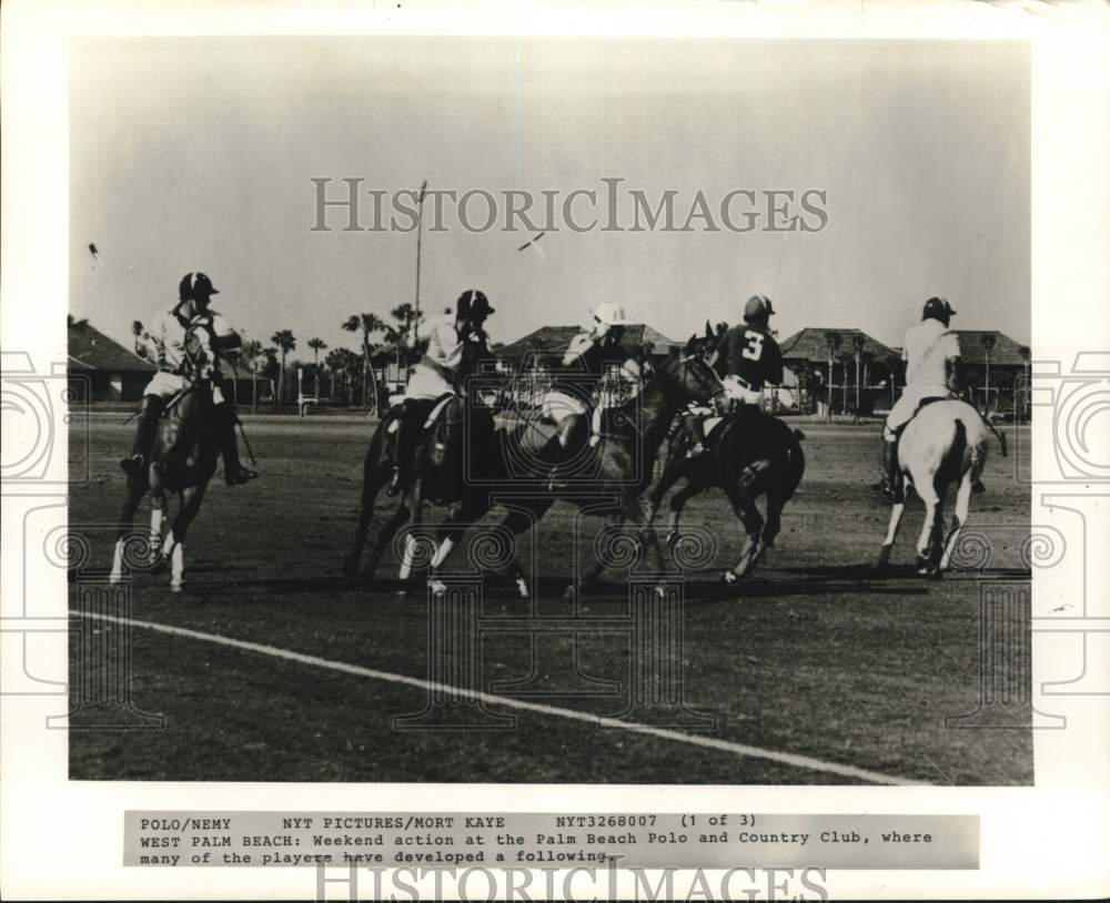 1980 Press Photo Polo Game, Palm Beach Polo and Country Club, West Palm Beach- Historic Images