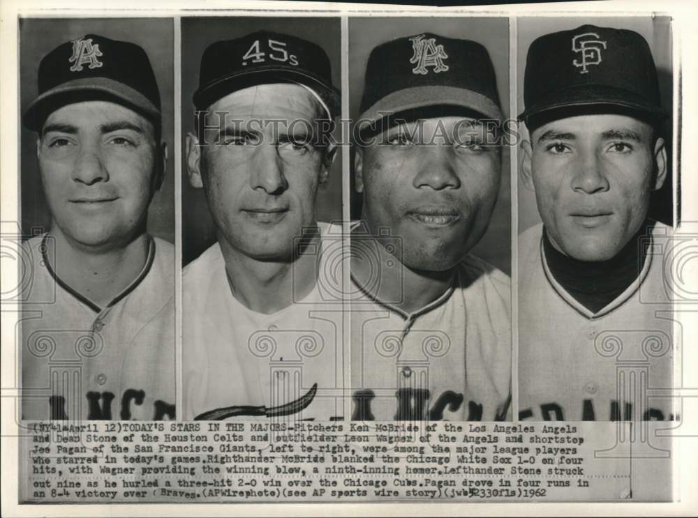 1962 Press Photo Star baseball players of the Major League - pis02531- Historic Images