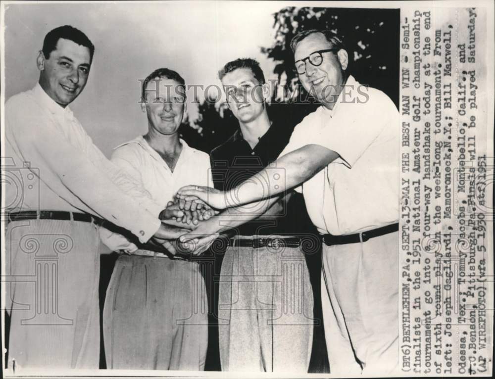 1951 Press Photo Bill Maxwell &amp; other golf championship semi-finalists, PA- Historic Images