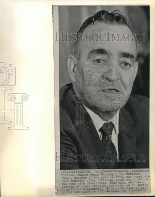 1971 Press Photo Pirates baseball manager Danny Murtaugh, news conference, PA- Historic Images