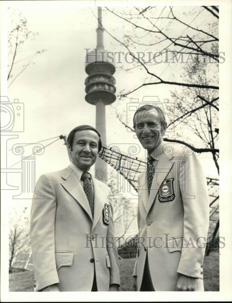 1977 Press Photo ABC Sports&#39; Olympics commentators Jim McKay &amp; Chris Schenkel- Historic Images